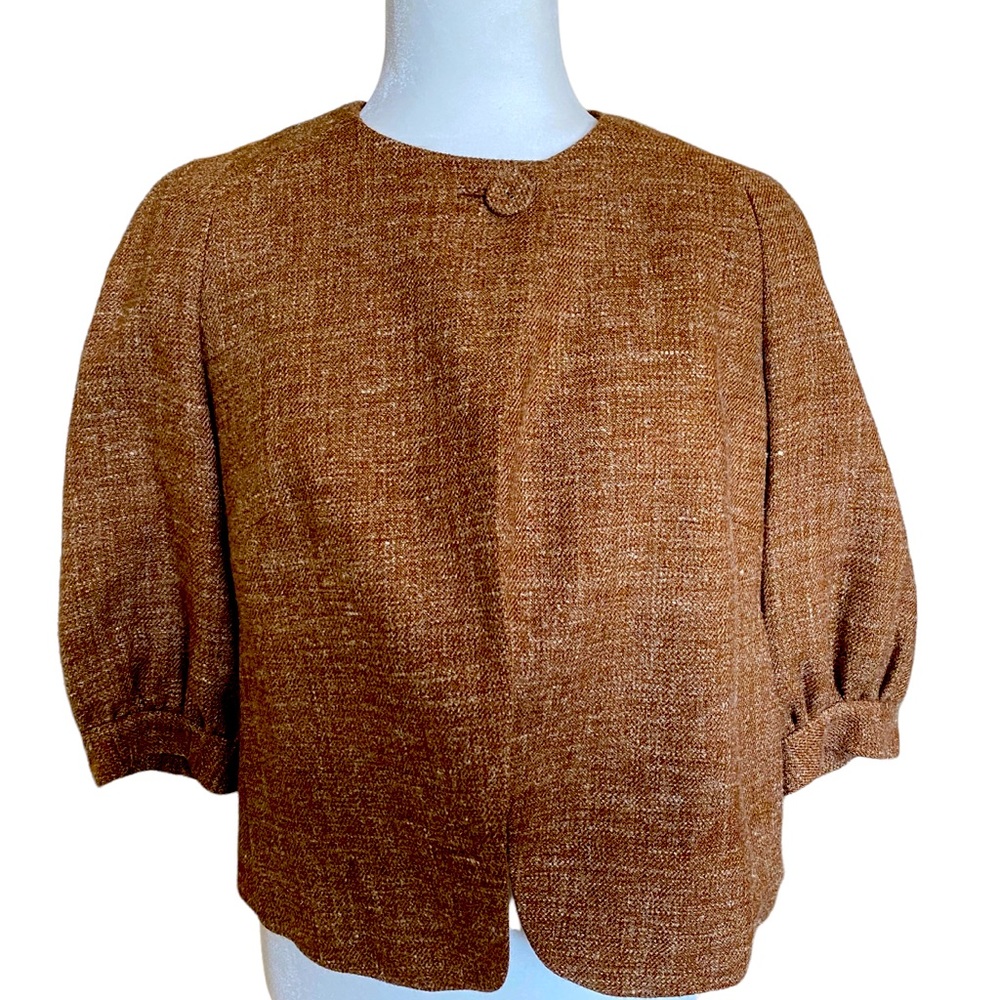 NWT BANANA REPUBLIC BROWN WOOL BLEND CAPE JACKET WOMEN SIZE 6 US